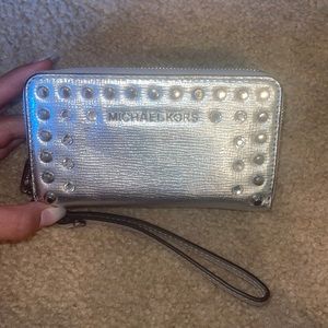 Michael Kors silver wallet. Used twice
